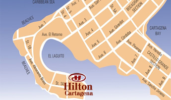 Hotel Hilton Cartagena Map